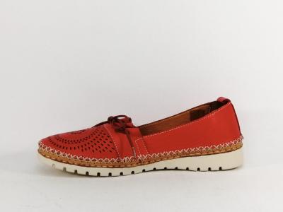 Chaussure femme cuir souple originale et confortable mocassin rouge PEDRO TORRES 21171302