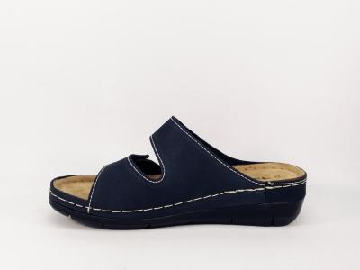 Mule confort femme en cuir marine TAMARIS 27510
