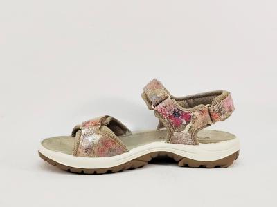 Sandale marche femme confortable pieds larges cuir multicolore destockage IMAC 758850