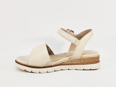 Sandale femme pieds larges TAMARIS COMFORT 88736 cuir beige chic confortable à scratch