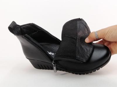 Bottines compensées femme cuir noir souple confortable double zip PEDRO TORRES 2003ES