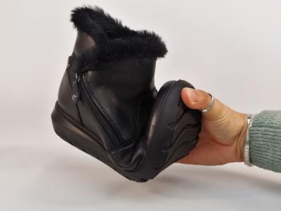 Bottines fourrées femme cuir noir waterproof confortables grand froid destockage IMAC 455870