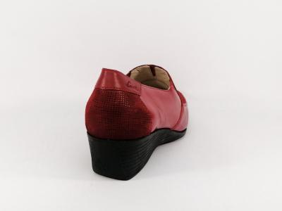 Chaussure compensée pieds sensibles cuir rouge destockage LUXAT dufil