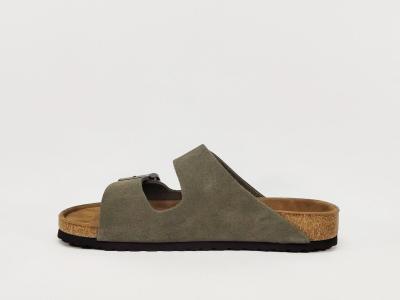 Claquette homme cuir kaki confortable tendance à pas cher TERRE DE MARINS bartino