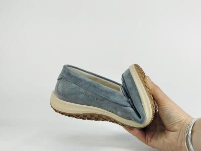 Mocassins cuir homme très souples confortables gris bleu MORAN'S varopi