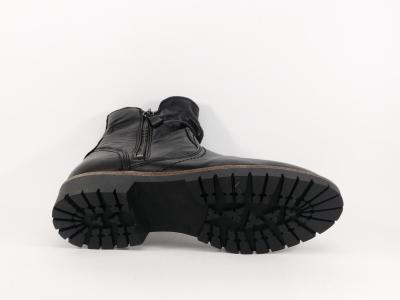 Boots noire femme semelle crantée cuir souple de qualité MORAN'S Salicia