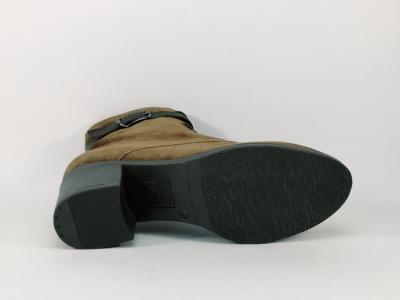 Bottine TAMARIS 25114 chic à talon cuir nubuck camel confortable pour femme