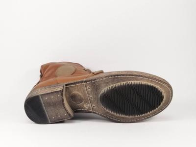 Bottine femme en cuir souple  camel ORLAND 6033 fabriquée au Portugal