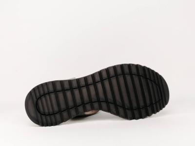 Sandale de marche grande largeur G en cuir olive CAPRICE 28703 à velcro
