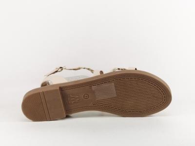 Sandale beige plate femme grande pointure tendance à pas cher CINK ME DMX001-1
