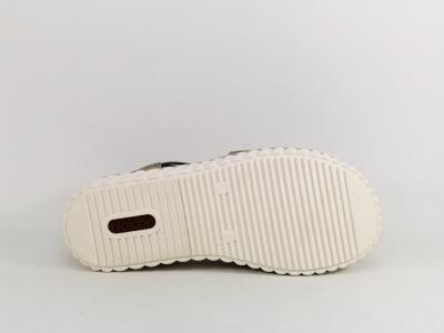 Sandale femme RIEKER 69262 pieds larges chic semelle confortable verte à élastiques