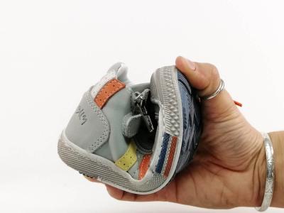 Basket montante garçon cuir souple et confortable à pas cher destockage BELLAMY sanou gris