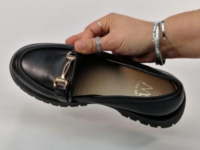 Mocassin noir femme grande taille confortable à pas cher CINK ME DMQ5-6 tendance