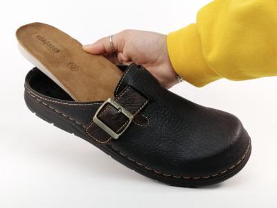 Sabot homme confortable noir semelle cuir amovible à pas cher ROADSIGN idaho