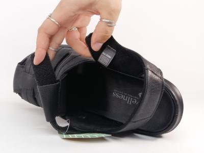 Sandale homme confortable cuir noir souple destockage IMAC 552680 à velcro