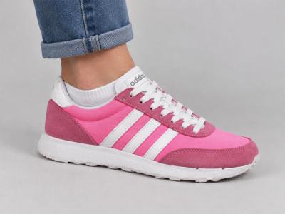 Basket femme ADIDAS run60 rose destockage à pas cher confortable et tendance