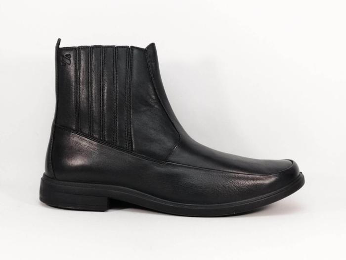 Boots homme chic entièrement cuir noir destockage SLEDGERS dallas grand confort