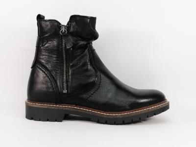 Boots noire femme semelle crantée cuir souple de qualité MORAN'S Salicia