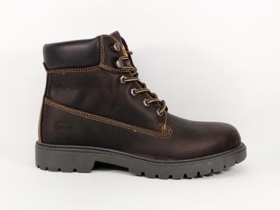 Boots de travail montante homme en cuir marron destockage DOCKERS 45PA040