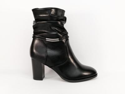 Botte à talon simili cuir noir CHIC SHOES chc132 femme à pas cher