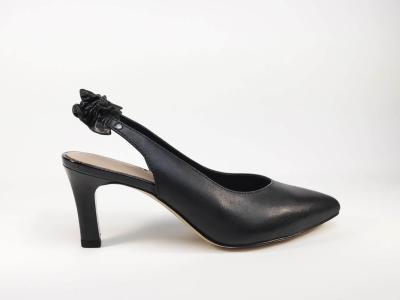 Escarpin en cuir noir pour femme destockage TAMARIS 29602