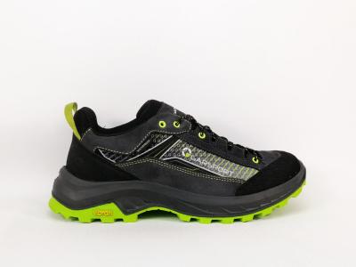Chaussures randonnée homme imperméables basse cuir waterproof destockage GARSPORT mikeno low noir vert