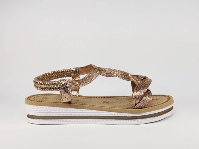 Sandale femme tendance et pas cher rose semelle épaisse LAURA MODE WL#055