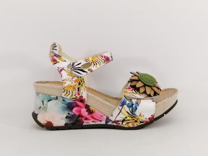Sandale femme compensée originale chic confortable cuir fleurs LAURA VITA barry 36