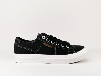 Tennis en toile noire à lacets BUBBLES Ratisse pour femme