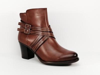 Bottine en cuir chestnut  talon haut TAMARIS 25337 femme