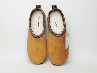 Chaussons chauds femme confortables semelle amovible camel tendance CHIC & RELAX raclabo