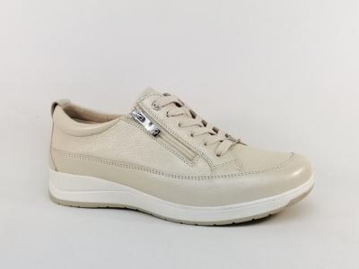 Chaussures femme pieds larges et sensibles CAPRICE 23727 largeur K cuir beige