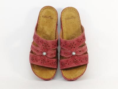 Mule femme confort rouge semelle cuir tendance RELAXITY Mamasito à pas cher