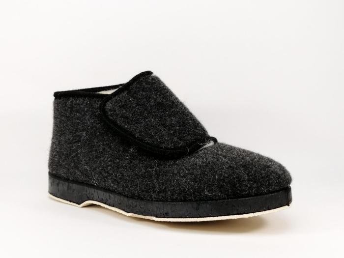 Chaussons montants fourrés en laine à velcro SOCA 0593 pour homme confort à pas cher