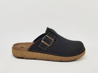 Sabot noir homme confortable semelle cuir souple moelleuse MORAN'S asana à pas cher