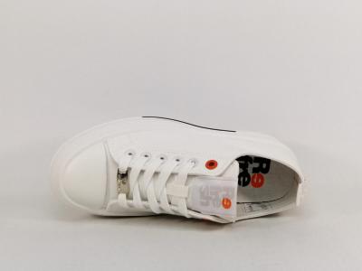 Basket femme toile blanche confortable tendance destockage REFRESH 172817 à pas cher