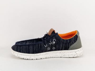 Basket homme sans lacets toile marine à pas cher destockage XTi 142546