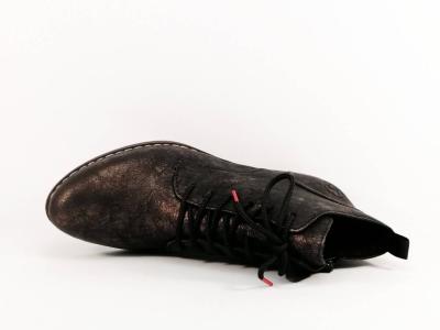 Bottine femme chic confortable et originale noire bronze RIEKER Y0830 à talon tendance