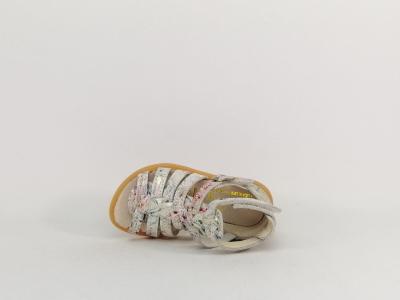 Sandale fille bébé premiers pas cuir souple destockage BELLAMY plage fleuris scratch