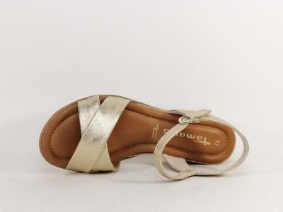 Sandale femme TAMARIS doré 28106 compensée chic et confortable à pas cher