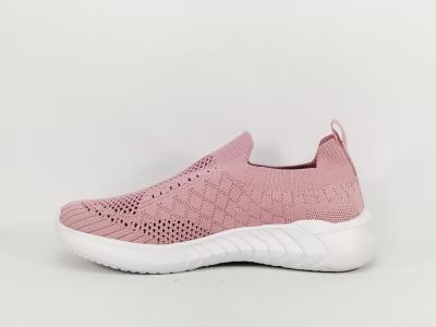 Basket sans lacets femme toile rose ajourée MORAN'S kudawa légère à pas cher