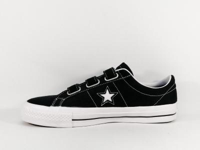 Basket homme destockage CONVERSE 162518C cuir noir à velcro