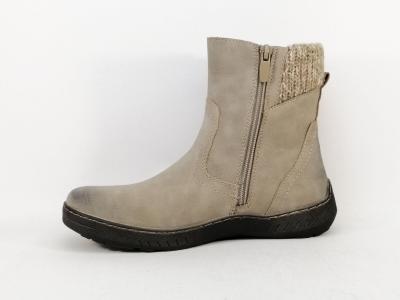 Boots fourrée femme confortable gris à pas cher destockage SOFTRELAX 42202