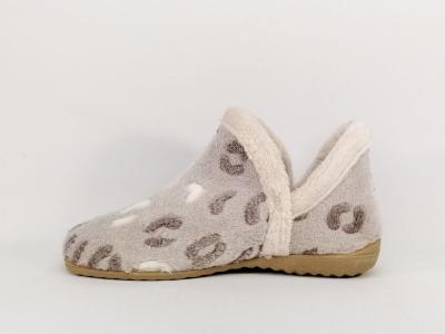 Chaussons confortables femme velours beige CHIC & RELAX Melette