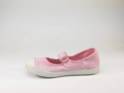 Babies tendance en toile rose avec velcro fillette bout gomme ASTER Minork