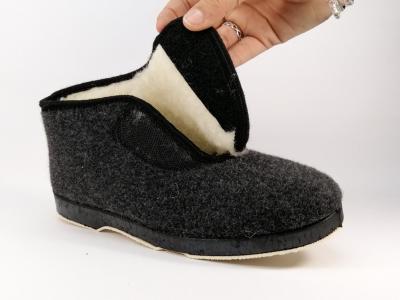 Chaussons montants fourrés en laine à velcro SOCA 0593 pour homme confort à pas cher