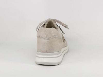 Basket pieds larges femme grand confort CAPRICE 23706 cuir gris largeur h