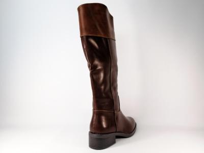 Botte femme simili cuir marron chic à pas cher CM PARIS 688 214