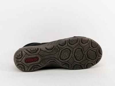 Chaussures confort femme RIEKER 52514 noires souples, zip et lacets