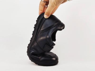 Chaussures homme pieds larges grand confort cuir noir à velcro destockage IMAC 851490